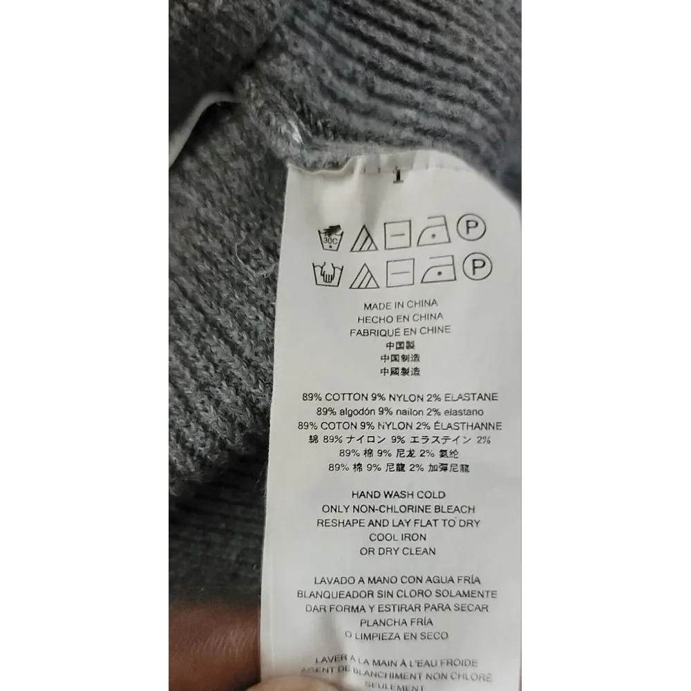 Michael‎ Kors Men's Ash Melange Shawl Collar Cotton Sweater Size Large